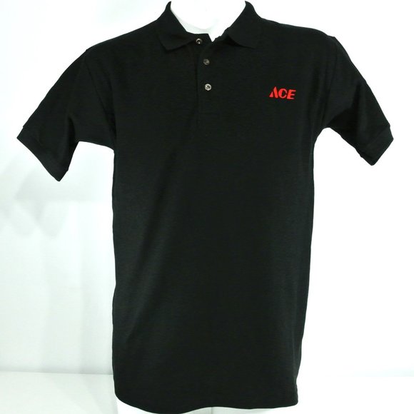 ACE HARDWARE Employee Uniform Black Polo Shirt Size NEW Size L Large - Picture 2 of 7